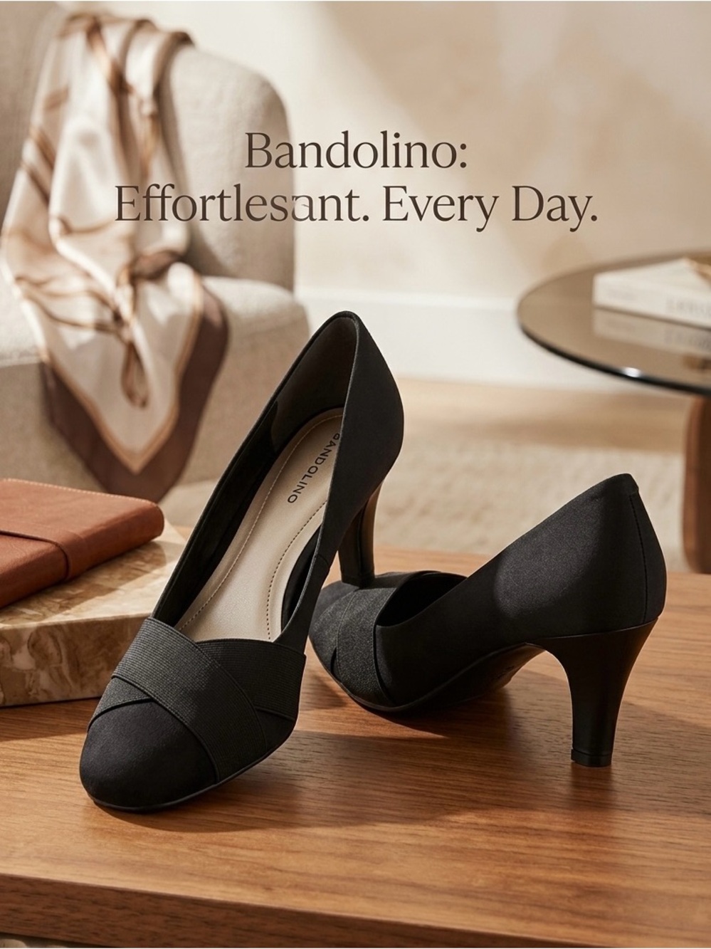 Bandolino Black Criss Cross Detail Pumps - Size 7.5